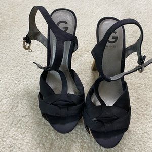 black strappy heels